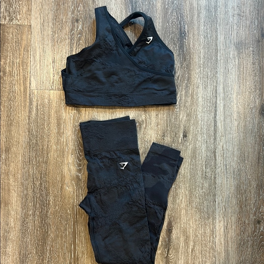 Black Activewear Set with Logo